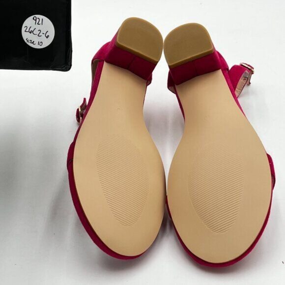 XYD Women Open Toe Strappy Low Block Heel Sandal Pumps Ankle Strap Wedding - Picture 4 of 5